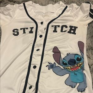 White and Black Graphic lilo  & Stitch Jersey